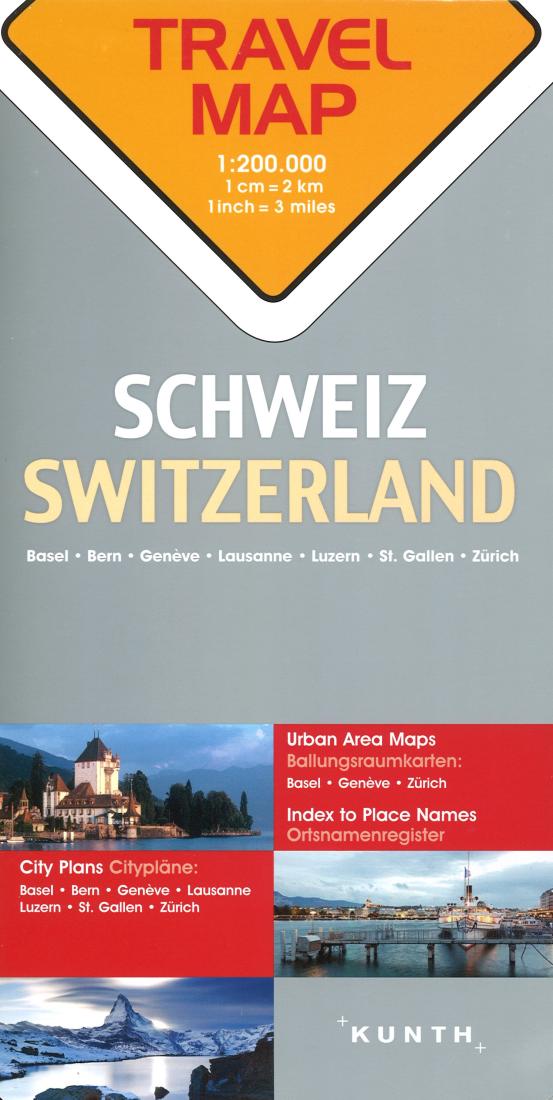 Schweiz = Switzerland: Travel Map = Suisse = Svizzera