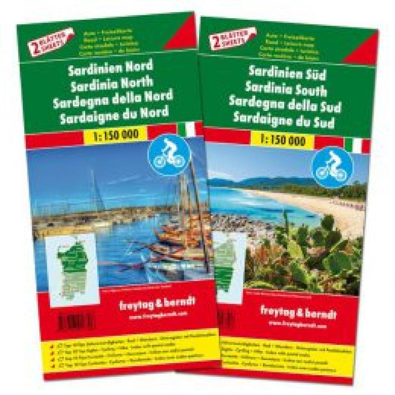 Sardinia North, Sardinia South: Road + Leisure Map, 1:150 000 = Sardinien Nord, Sardinien Süd: Auto + Freizeitkarte, 1:150 000 = Sardegna Della Nord, Sardegna Della Sud: Carta Stradale + Turistica, 1:150 000 = Sardaigne Du Nord, Sardaigne Du Sud :