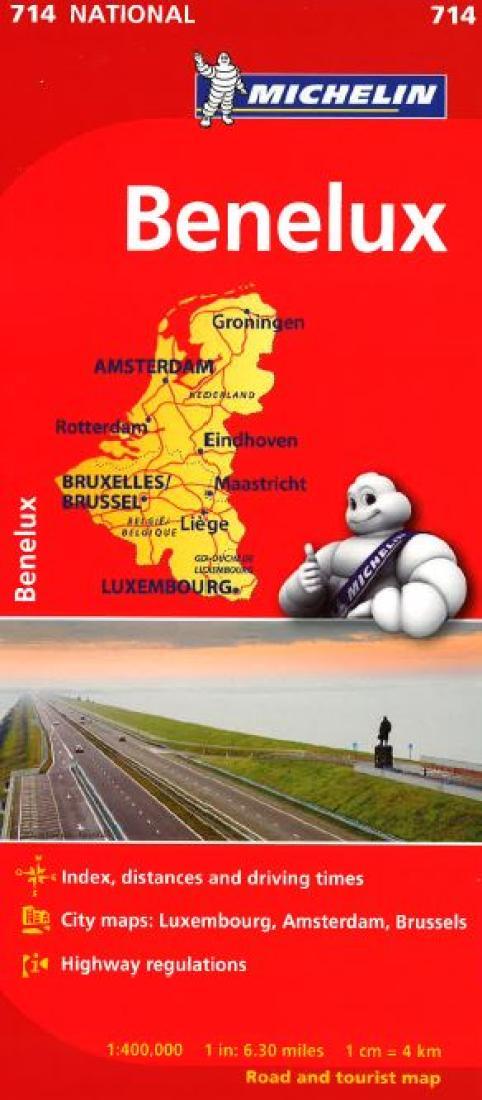 Benelux- Belgium, Luxembourg, And The Netherlands (714) Road Map