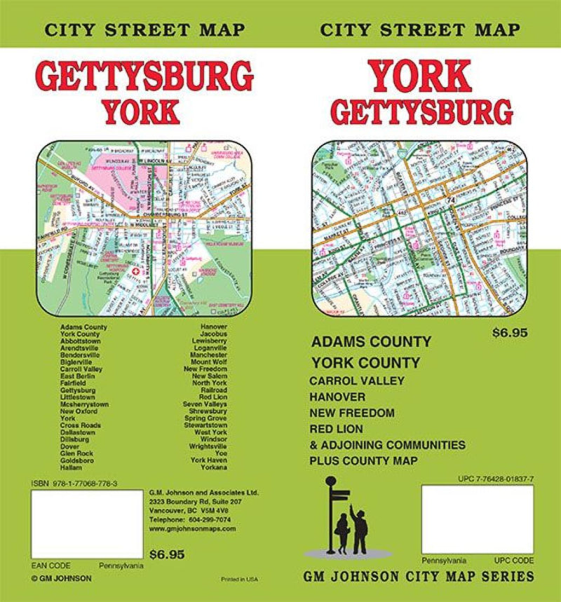 York / Gettysburg, Pennsylvania Road Map