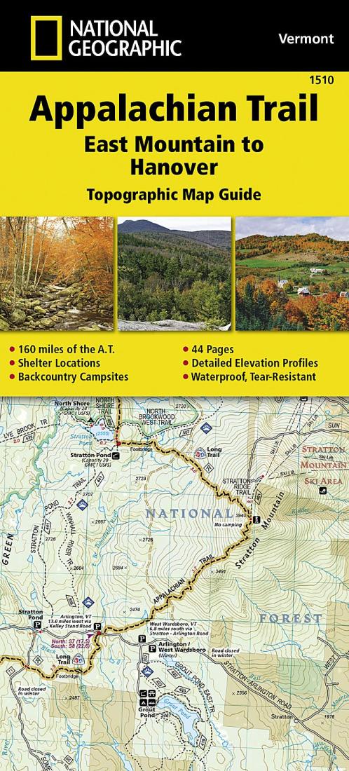 Appalachian Trail: East Mountain To Hanover: Topographic Map Guide