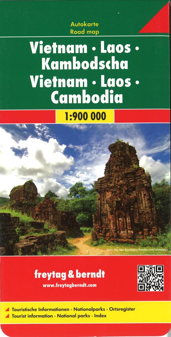 Vietnam: Laos: Kambodscha = Vietnam: Laos: Cambodia Travel Map