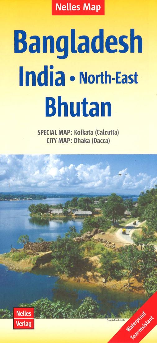 Northeast India WithBangladesh And Bhutan Travel Map
