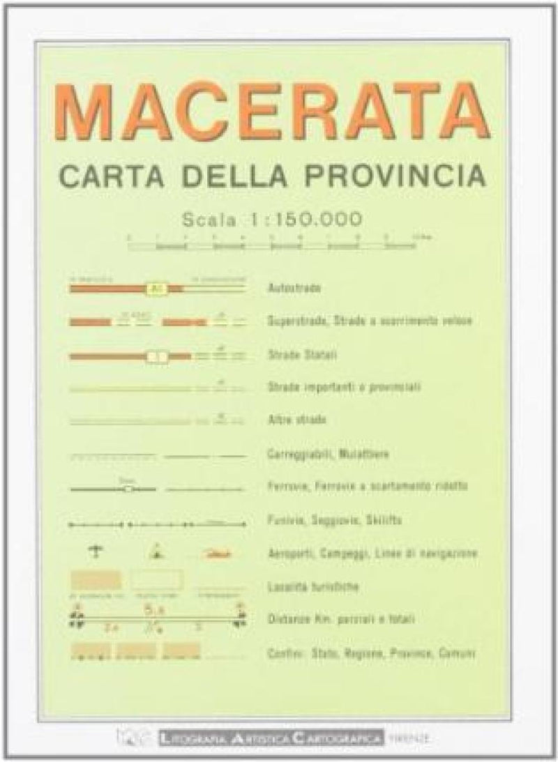 Macerata: Carta Della Provincia Road Map