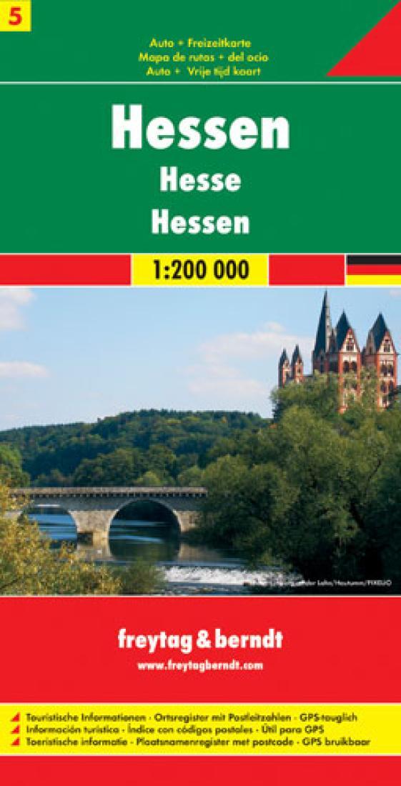 Hessen, Germany, Freizeitkarte 5 Travel Map