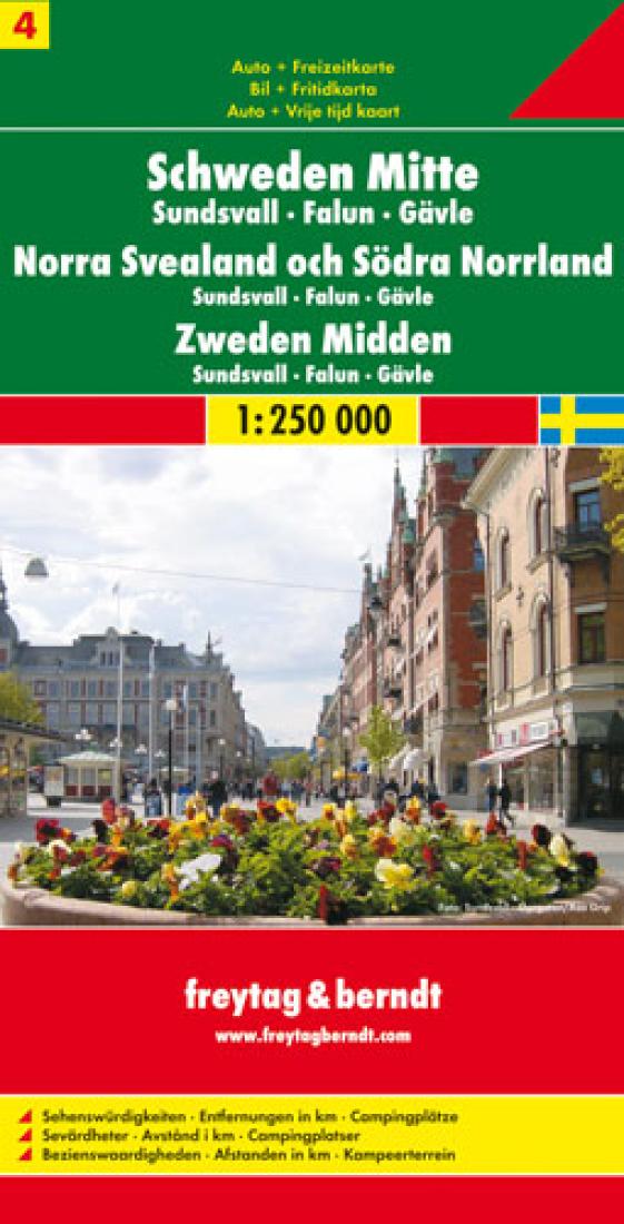 Schweden Mitte: Sundsvall: Falun: Gävle = Norra Svealand Och Södra Norrland: Sundsvall: Falun: Gävle = Zweden Midden: Sundsvall: Falun: Gävle Travel Map