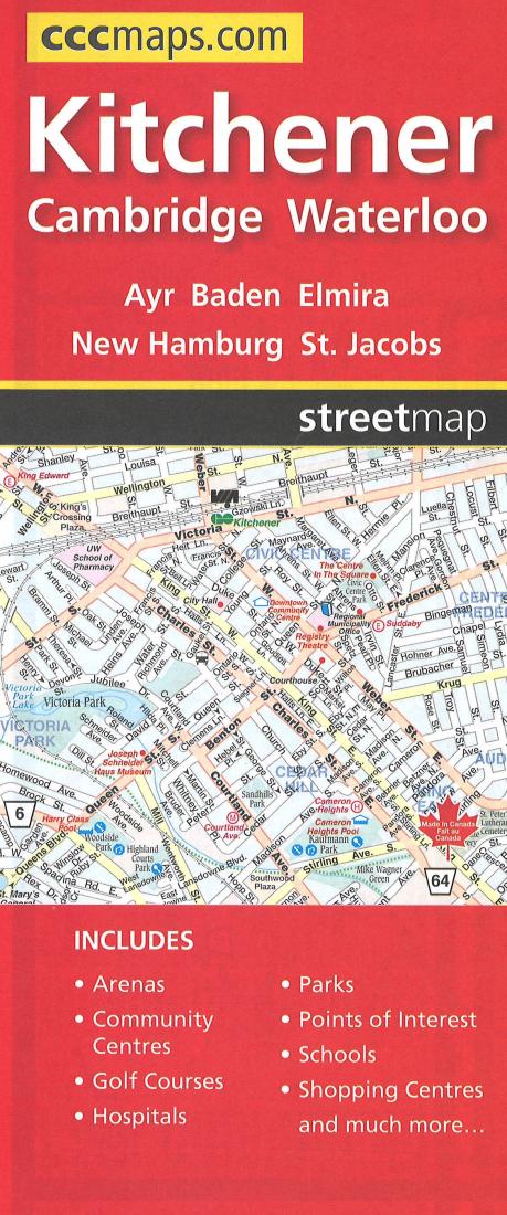 Kitchener, Cambridge, And Waterloo Street Map