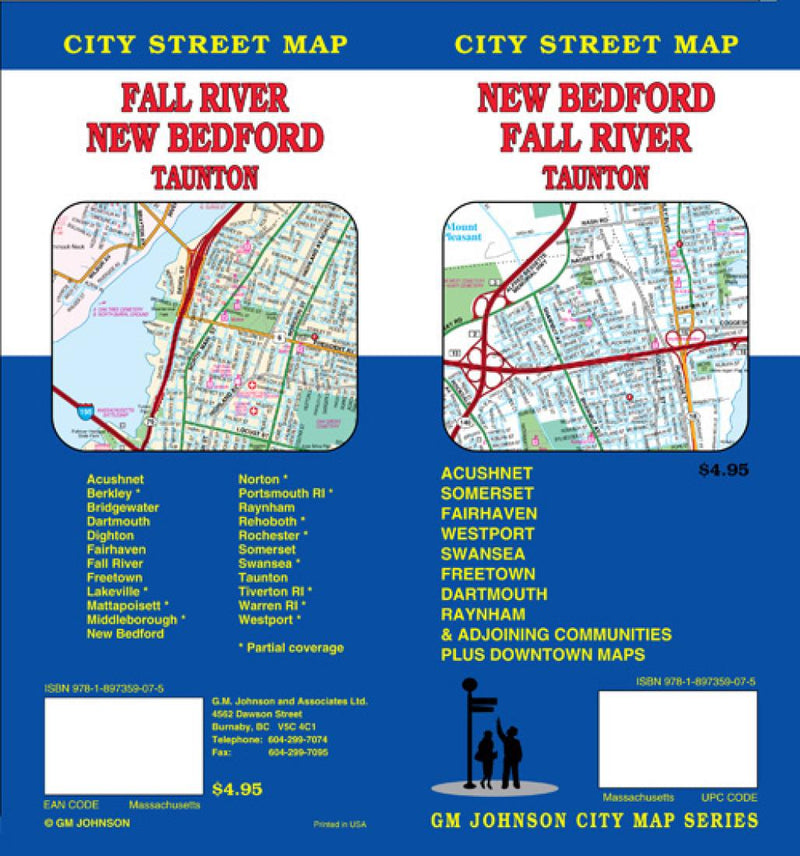 New Bedford: Fall River: Taunton: City Street Map = Fall River: New Bedford: Taunton: City Street Map
