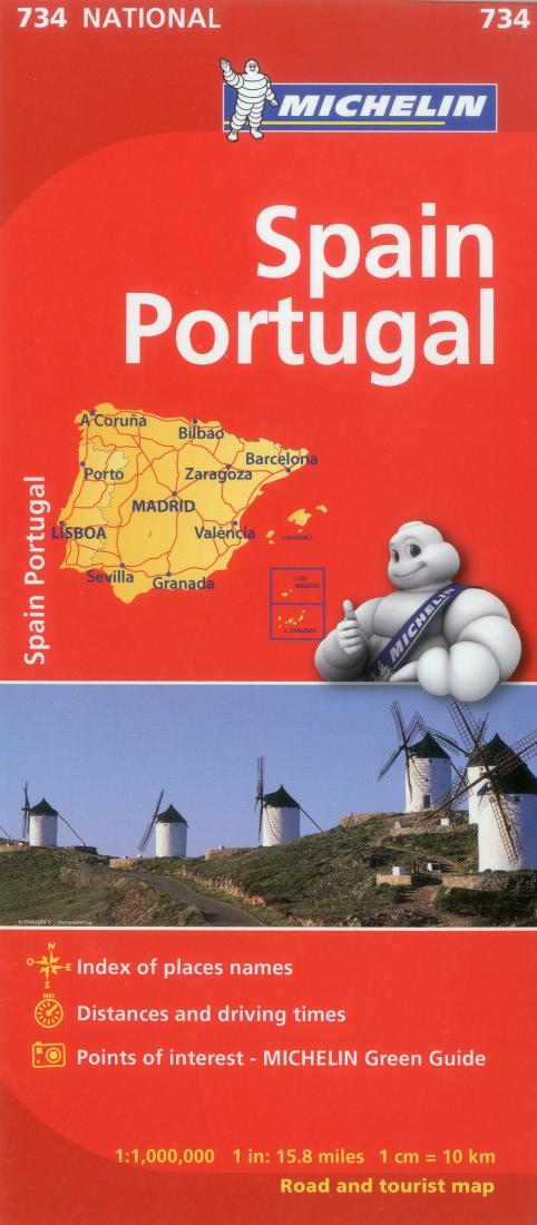 Spain And Portugal (734) Road Map