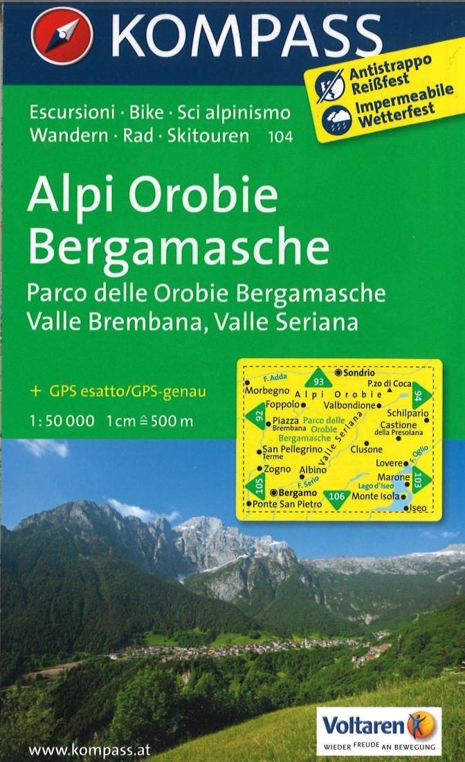 Alpi Orobie Bergamasche Hiking Map