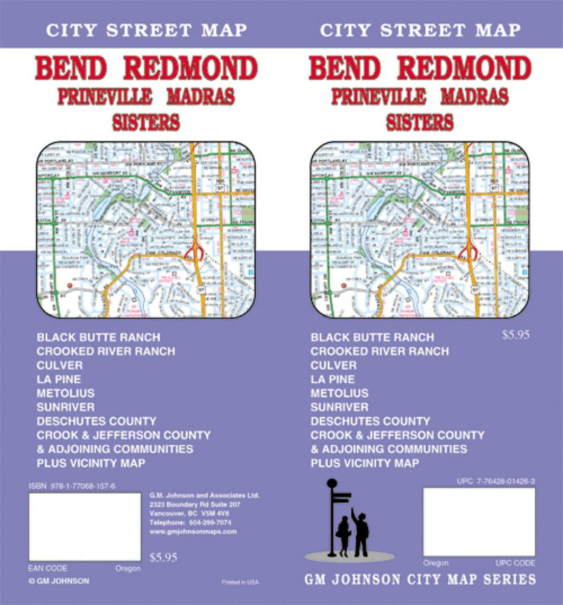 Bend: Redmond: Prineville: Madras: Sisters: City Street Map