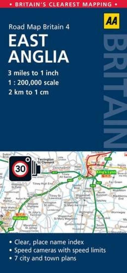 Great Britain Regional Road Map: East Anglia