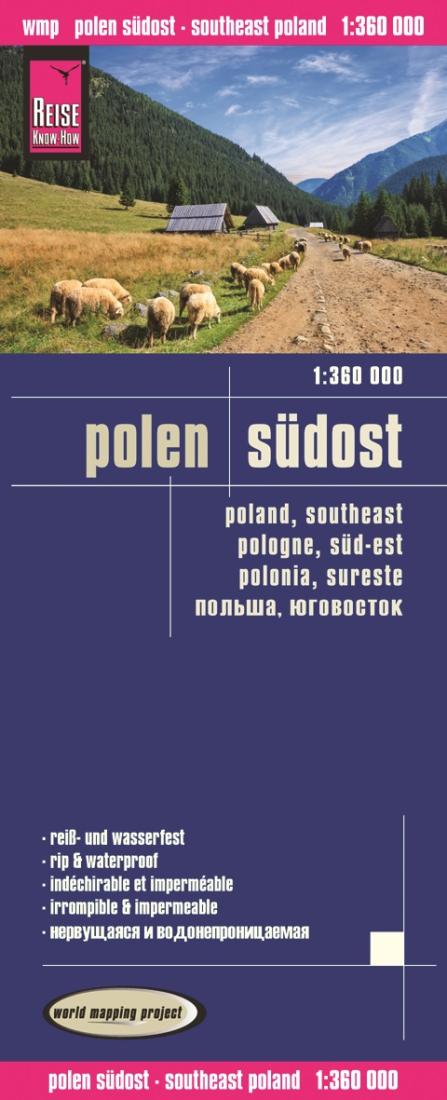 Polen: Südost = Poland, Southeast = Pologne, Süd-Est = Polonia, Sureste = ??????, ????????? Road Map