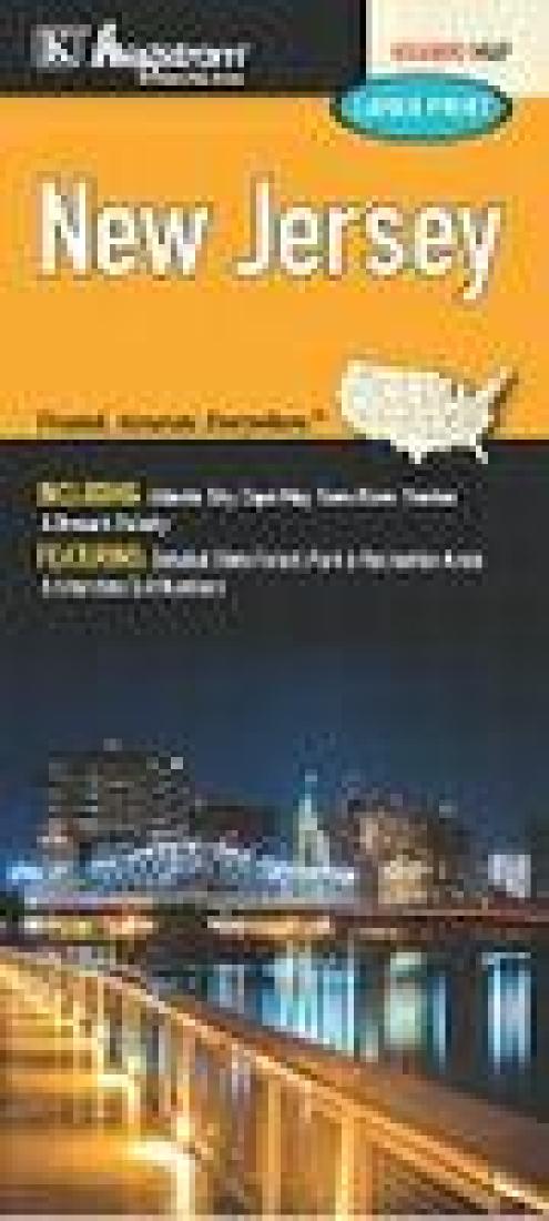 New Jersey: Including: Atlantic City, Cape May, Toms River, Trenton & Newark Vicinity: Featuring: Detailed State Forest, Park & Recreation Areas & Interstate Exit Numbers Road Map