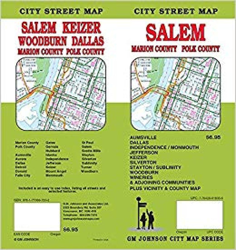 Salem, Marion And Polk Counties, Oregon Road Map