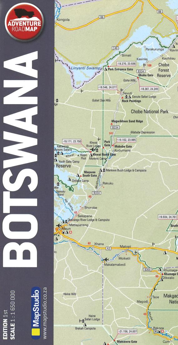 Botswana Adventure Road Map: Scale 1: 650 000