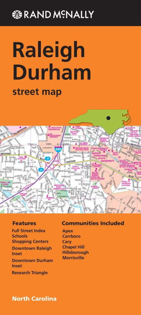 Raleigh And Durham, NorthCarolina Road Map