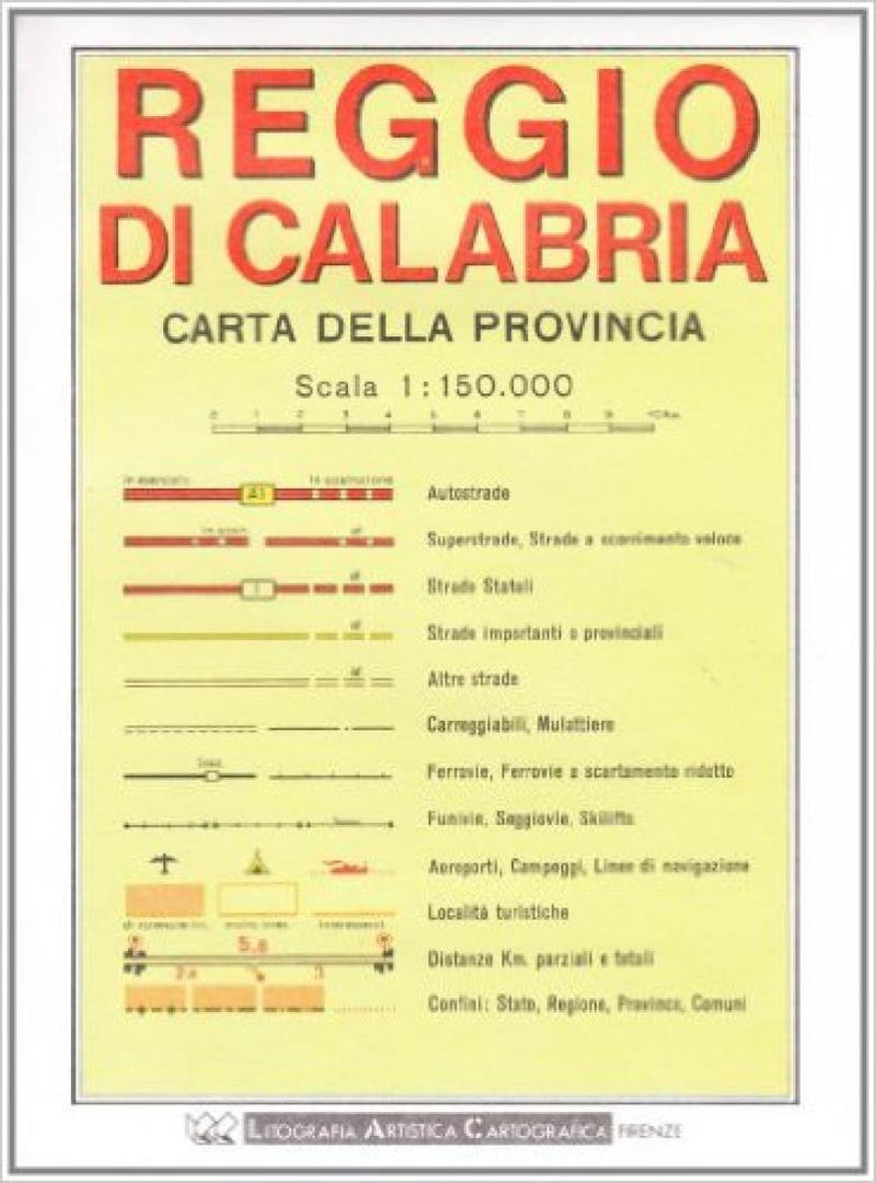 Reggio Di Calabria: Carta Della Provincia: Scala 1:150.000 Road Map