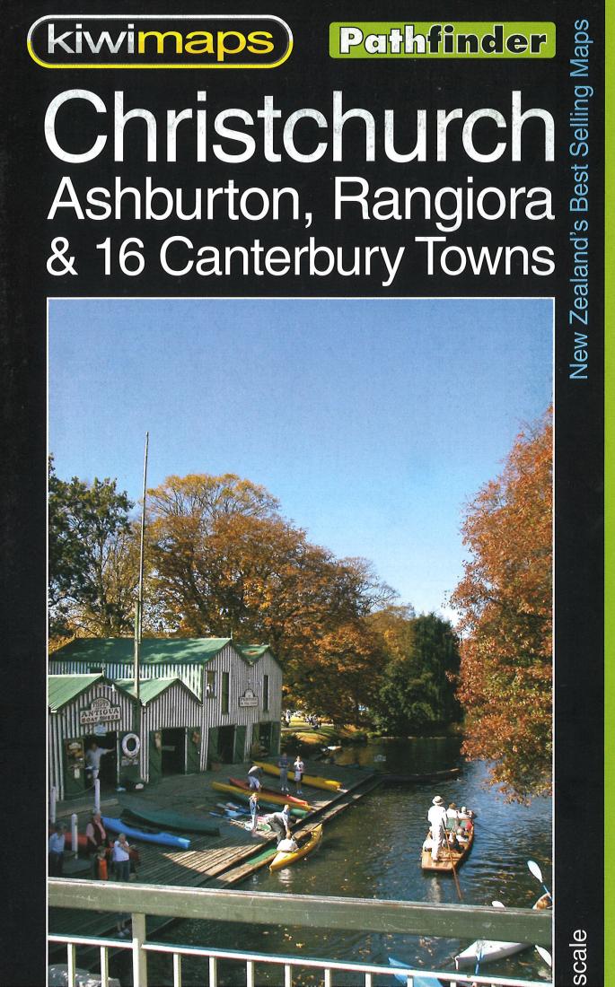 Christchurch: Ashburton, Rangiora & 16 Canterbury Towns Road Map