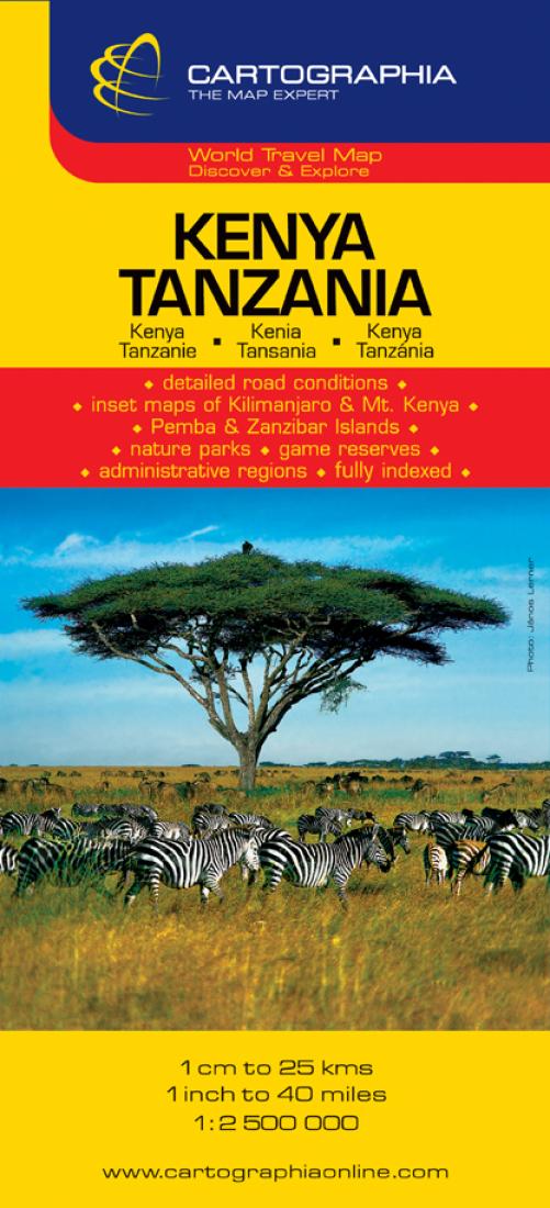 Kenya, Tanzania Travel Map