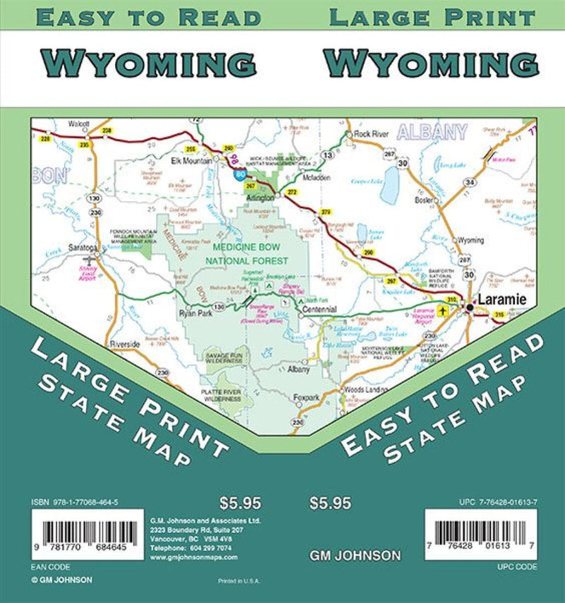 Wyoming: Large Print = Wyoming: Easy To Read Road Map