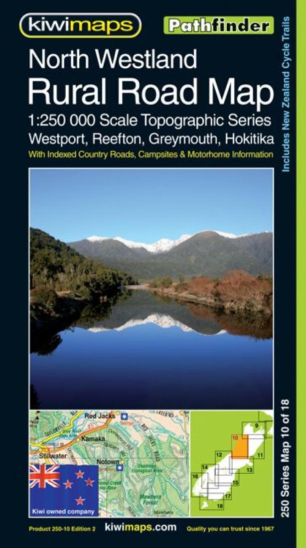 NorthWestland: Rural Road Map: 1:250,000 Scale Topographic Series: Westport, Reefton, Greymouth, Hokitika