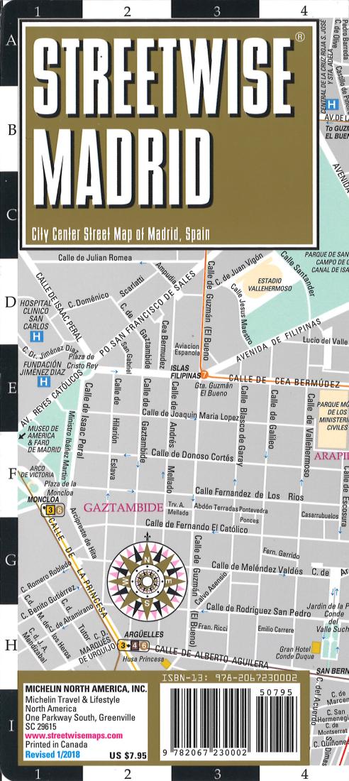 Streetwise Madrid: City Center Street Map Of Madrid, Spain