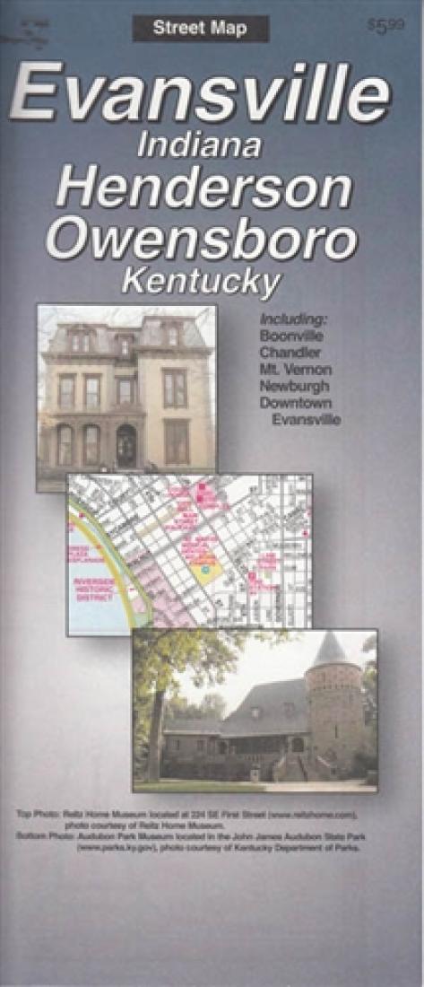 Evansville: Indiana: Henderson: Owensboro: Kentucky Road Map