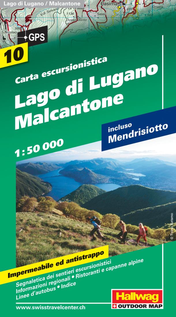 Lago Di Lugano: Malcantone: Carta Escursionistica: 10