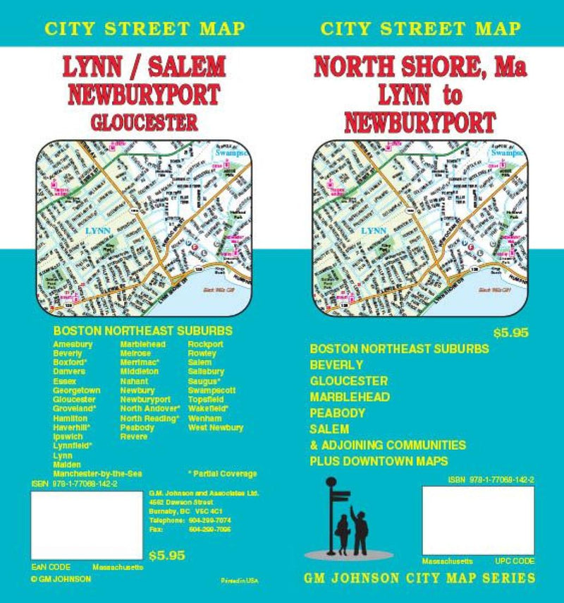 NorthShore, Ma: Lynn To Newburyport: City Street Map = Lynn/Salem: Newburyport: Gloucester: City Street Map