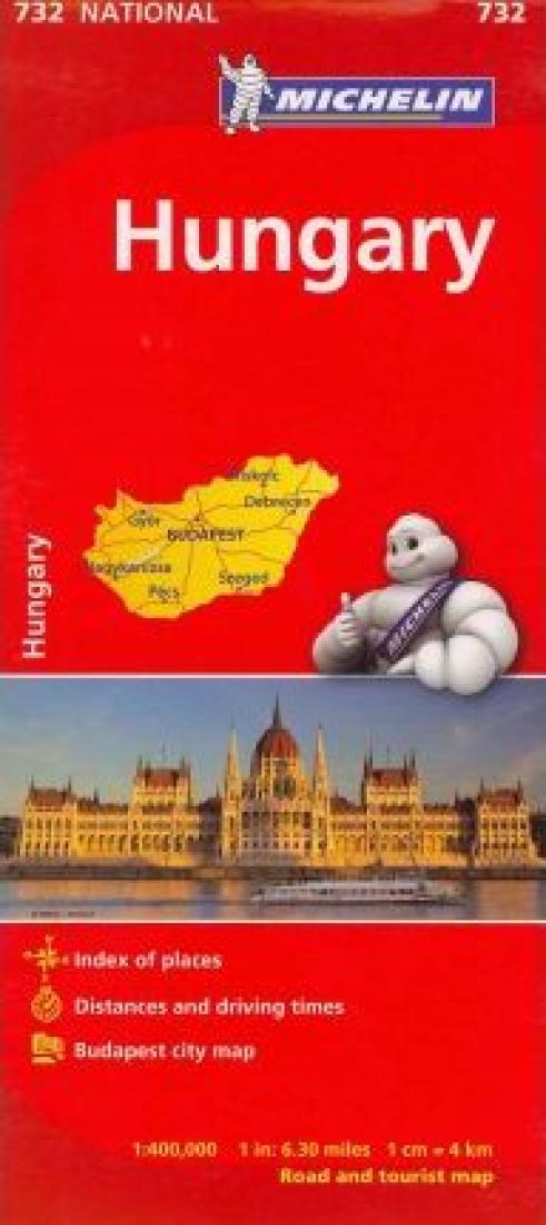 Hungary 1:400,000: Road And Tourist Map