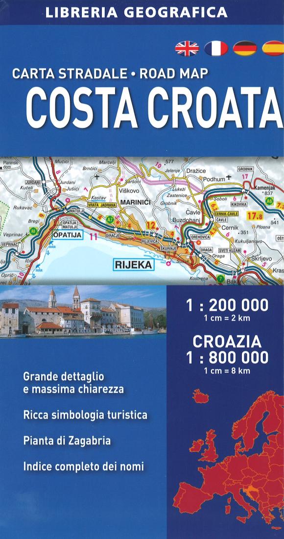 Costa Croata: Carta Stradale: Road Map