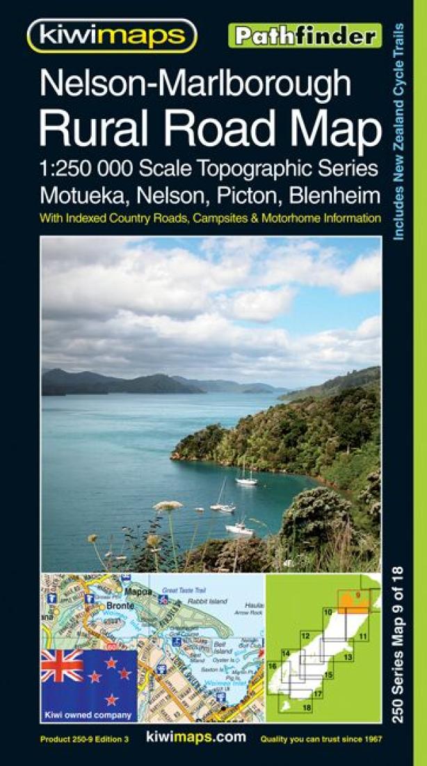 Nelson-Marlborough: Rural Road Map: 1:250,000 Scale Topographic Series: Motueka, Nelson, Picton, Blenheim