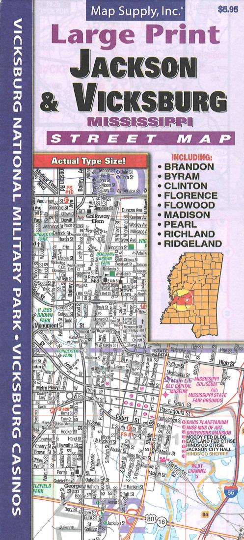 Jackson & Vicksburg Ms Street Map