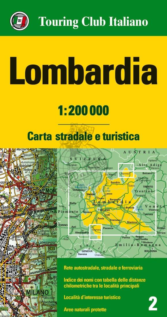 Lombardia: 1:200 000 Road Map