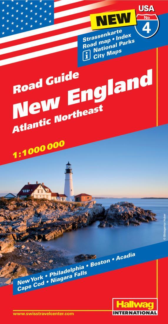 New England: Atlantic Northeast: Road Guide Travel Map