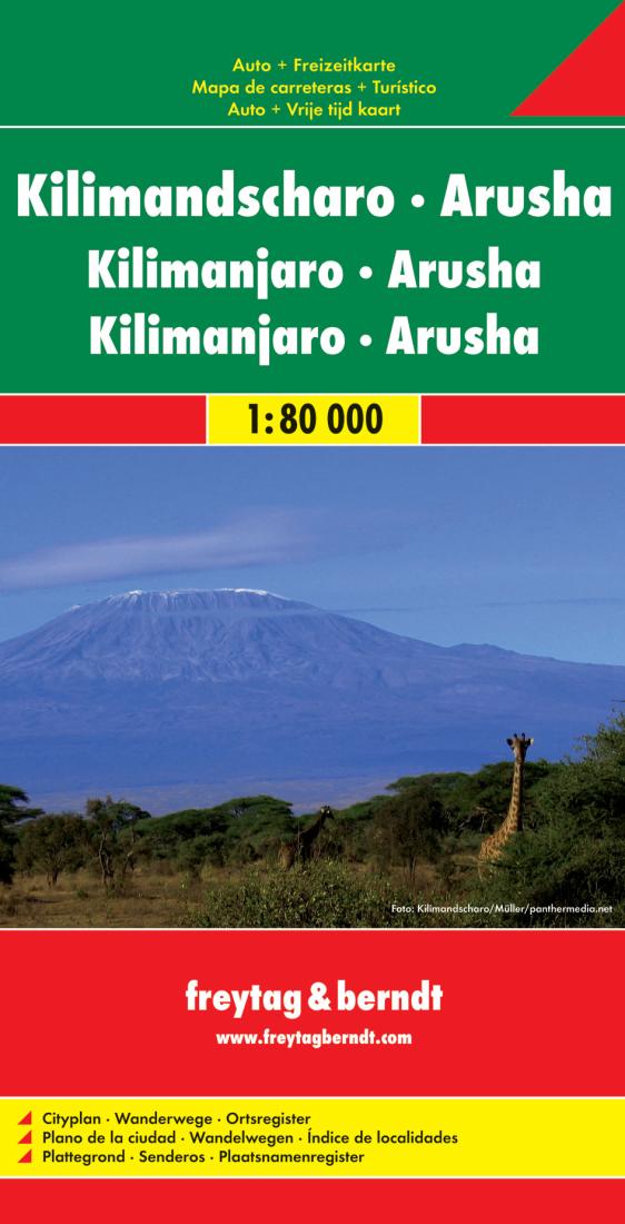 Kilimandscharo: Arusha = Kilimanjaro: Arusha Travel Map