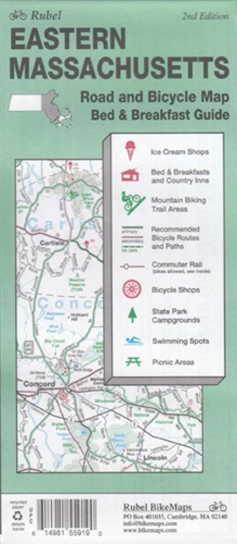 Eastern Massachusetts: Road And Bicycle Map: Bed & Breakfast Guide