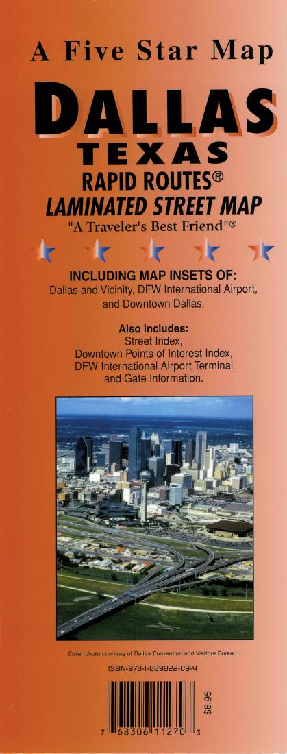 Dallas: Texas: Rapid Routes: Laminated Street Map