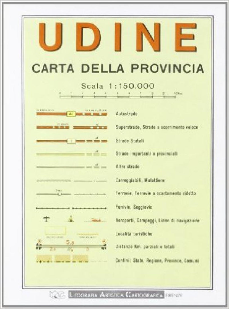 Udine: Carta Della Provincia Road Map