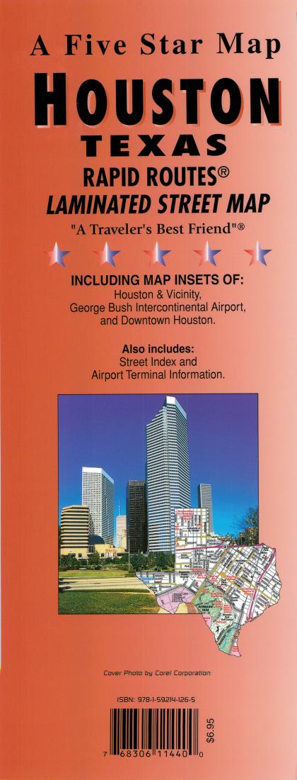 Houston: Texas: Rapid Routes: Laminated Street Map