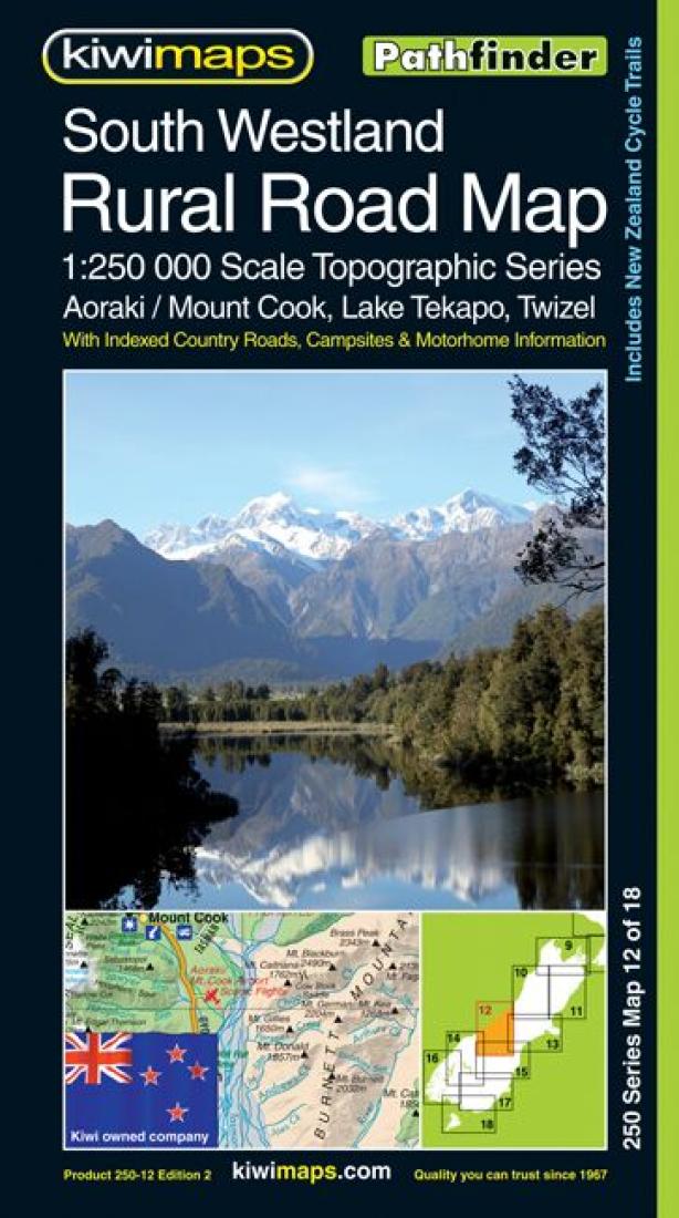 SouthWestland: Rural Road Map: 1:250,000 Scale Topographic Series: Aoraki/Mount Cook, Lake Tekapo, Twizel