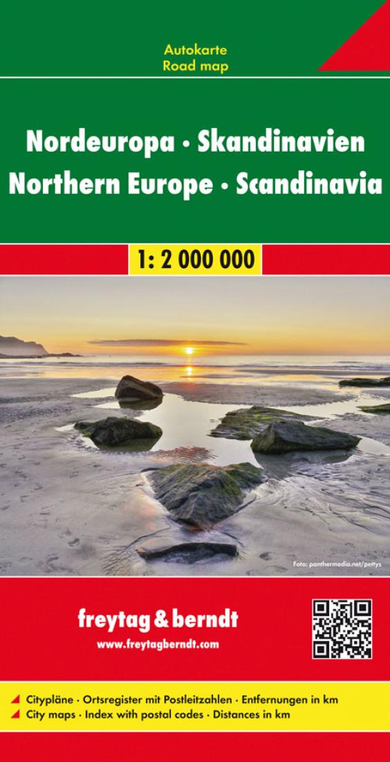 Nordeuropa: Skandinavien = Northern Europe: Scandinavia Travel Map