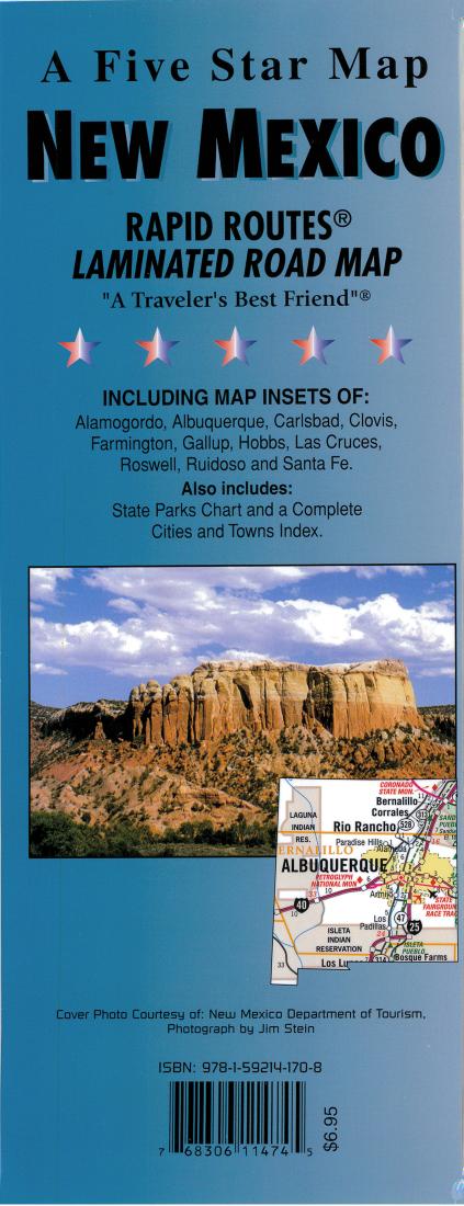 New Mexico: Rapid Routes: Laminated Road Map