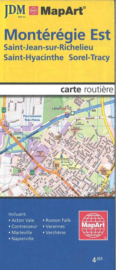 Montérégie Est Et La Region Carte Routière Road Map