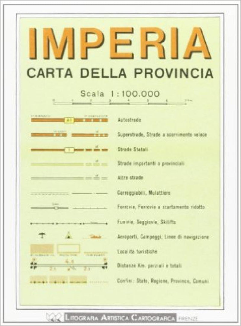 Imperia: Carta Della Provincia: Scala 1:100.000 Road Map