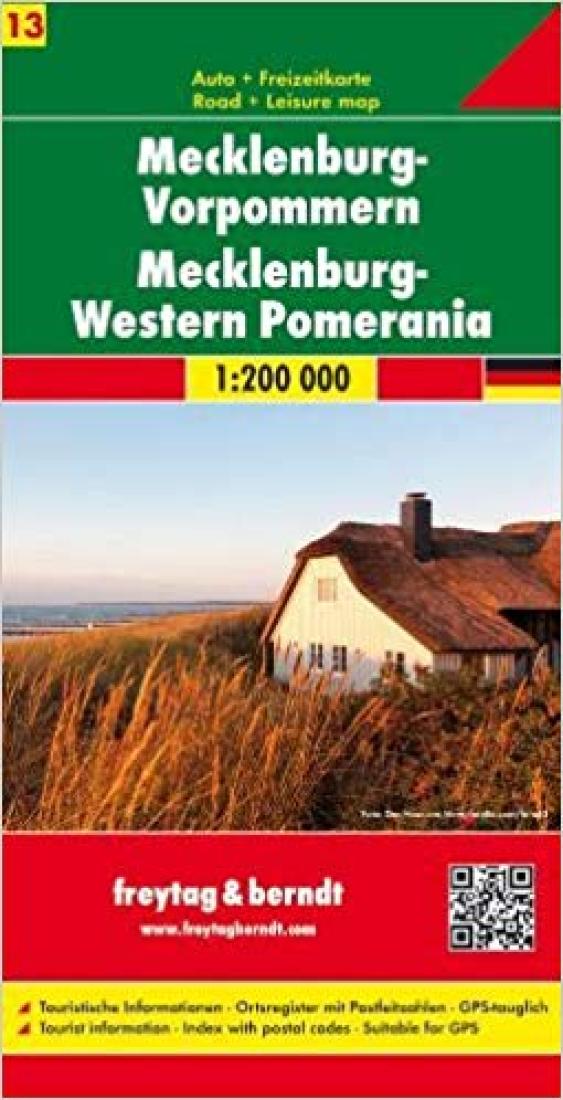 Mecklenburg - Vorpommern = Mecklenburg - Western Pomerania Travel Map