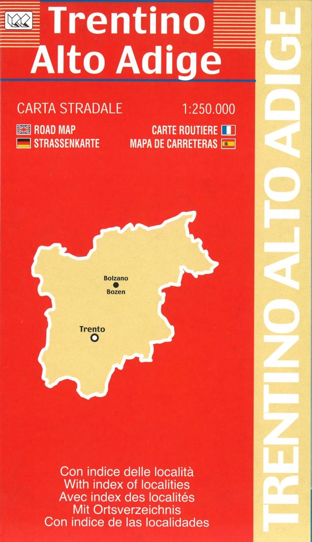 Trentino: Alto Adige: Carta Stradale 1:250,000 Road Map