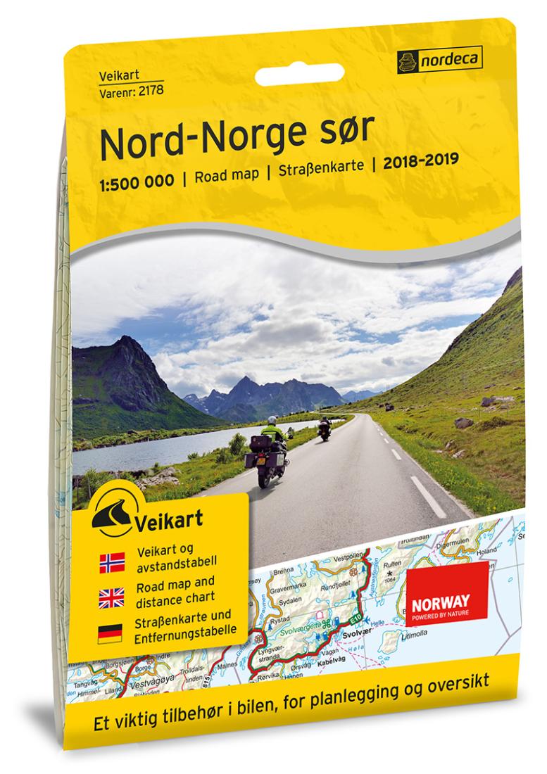 Nord-Norge Sør: Straßenkarte: 1:500 000: 2018-2019 Road Map