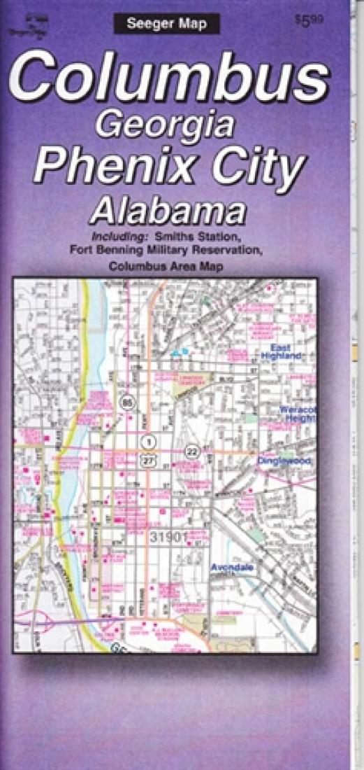 Columbus: Georgia: Phenix City: Alabama Road Map